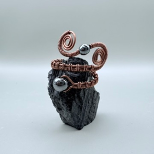 Boho Copper Ring with Hematite beads